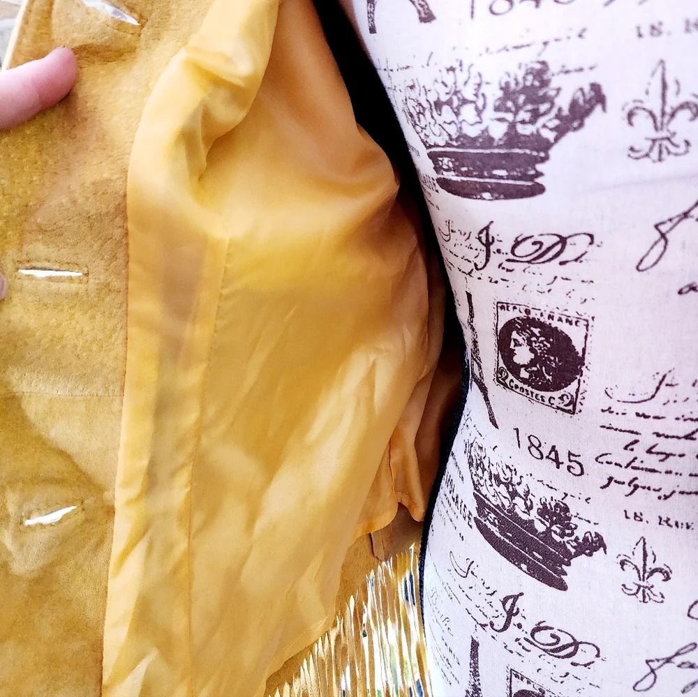 Canyon Creek Vintage Yellow Fringe Leather Jacket - Picture 9 of 15